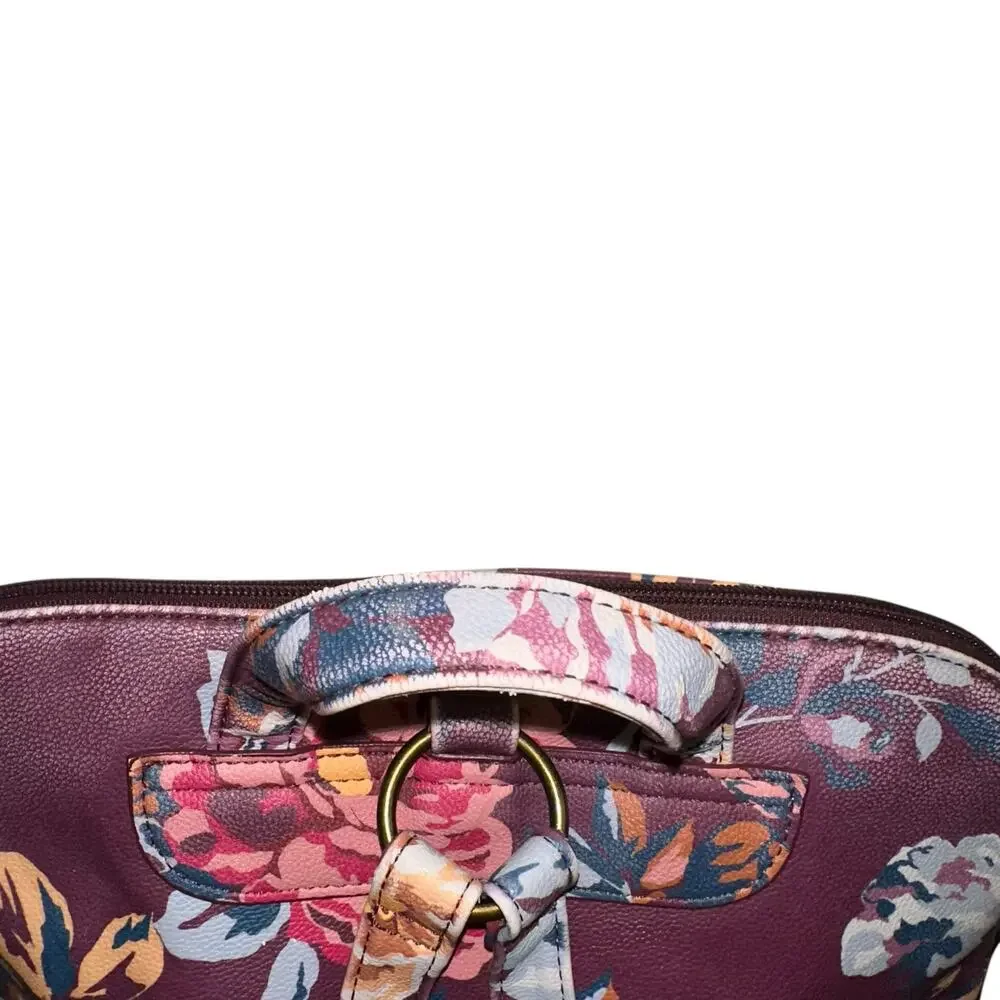 Matilda Jane Plum Perfect Floral Backpack Faux‎ Leather School Travel Bag Boho